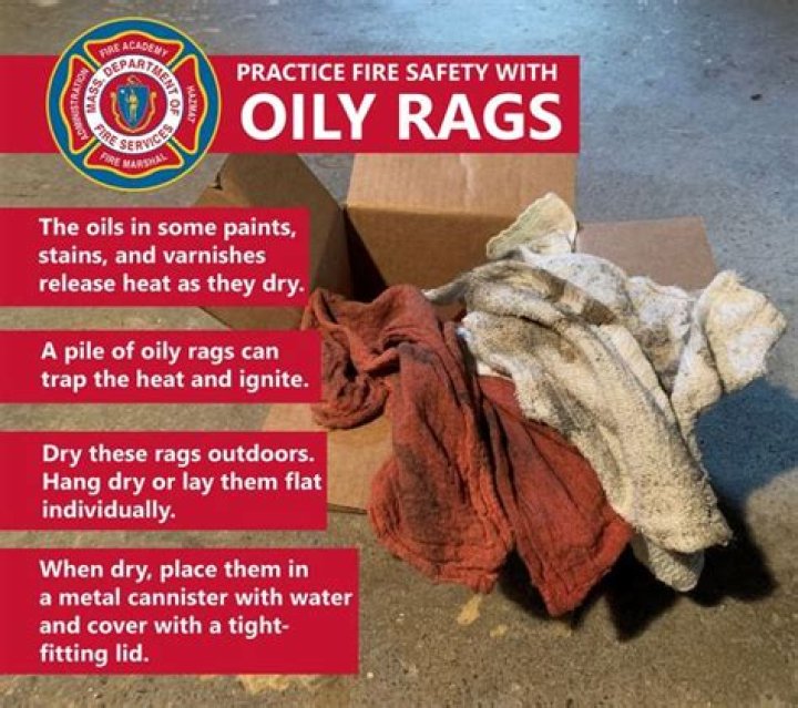 Can greasy rags start a fire?