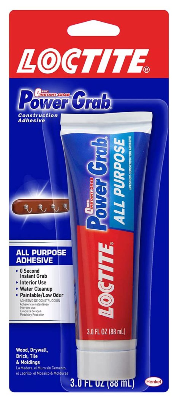 How long does Loctite Power Grab all purpose take to dry?