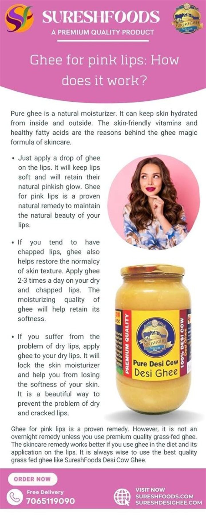 Is it good to apply ghee on lips?