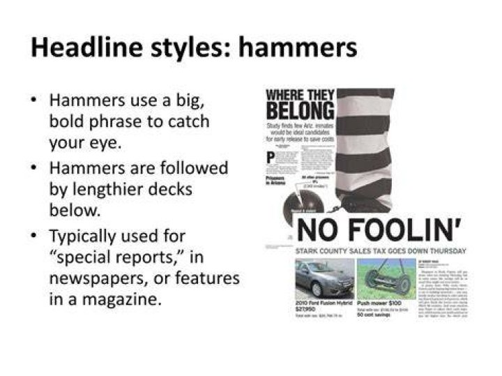 What is a hammer headline?