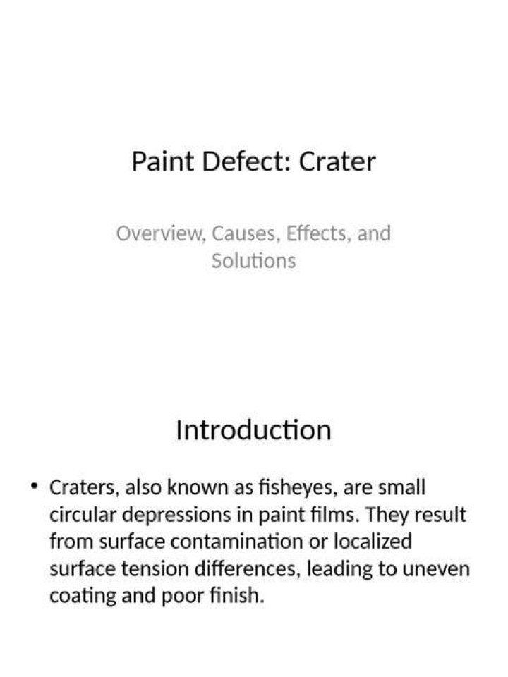 What is crater in paint?